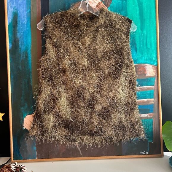 Joseph Ribkoff Textured Brown Sweater Vest Jacket Set 14 - Picture 3 of 16